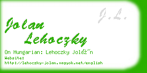 jolan lehoczky business card